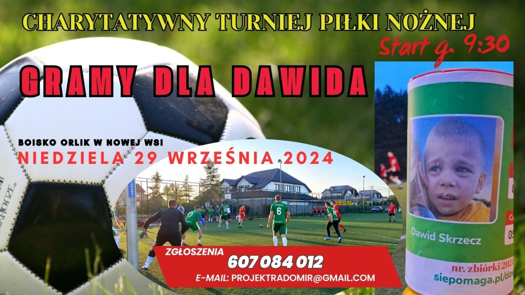 Gramy dla Dawida - charytatywny turniej piłki nożnej [ZAPISY]