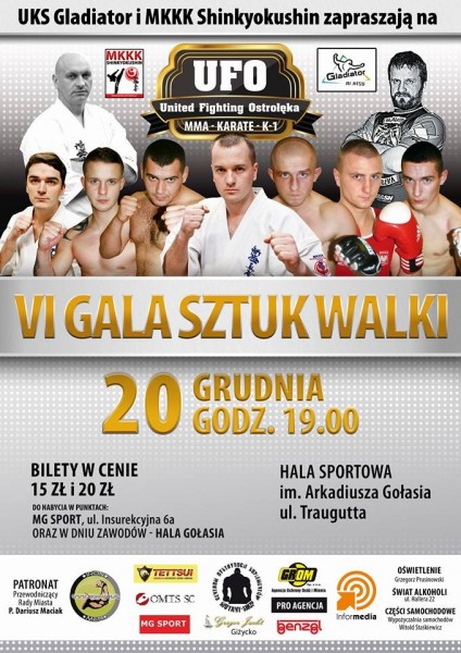 VI Gala Sztuk Walki: Zobacz zestawianie walk