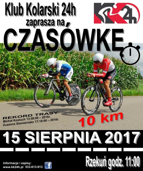 KK 24h zaprasza: Jazda indywidualna na czas w Rzekuniu (zapisy)