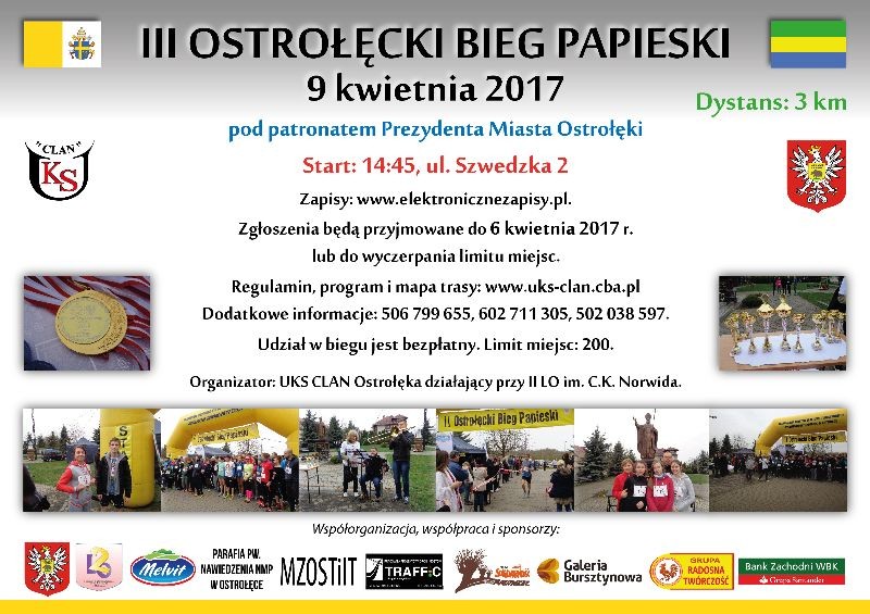III Ostrołęcki Bieg Papieski [ZAPISY]