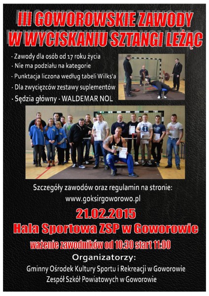 Gratka dla siłaczy! Zawody w wyciskaniu sztangi w Goworowie